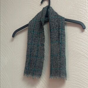 Gray and Green Checkered Men's Scarf